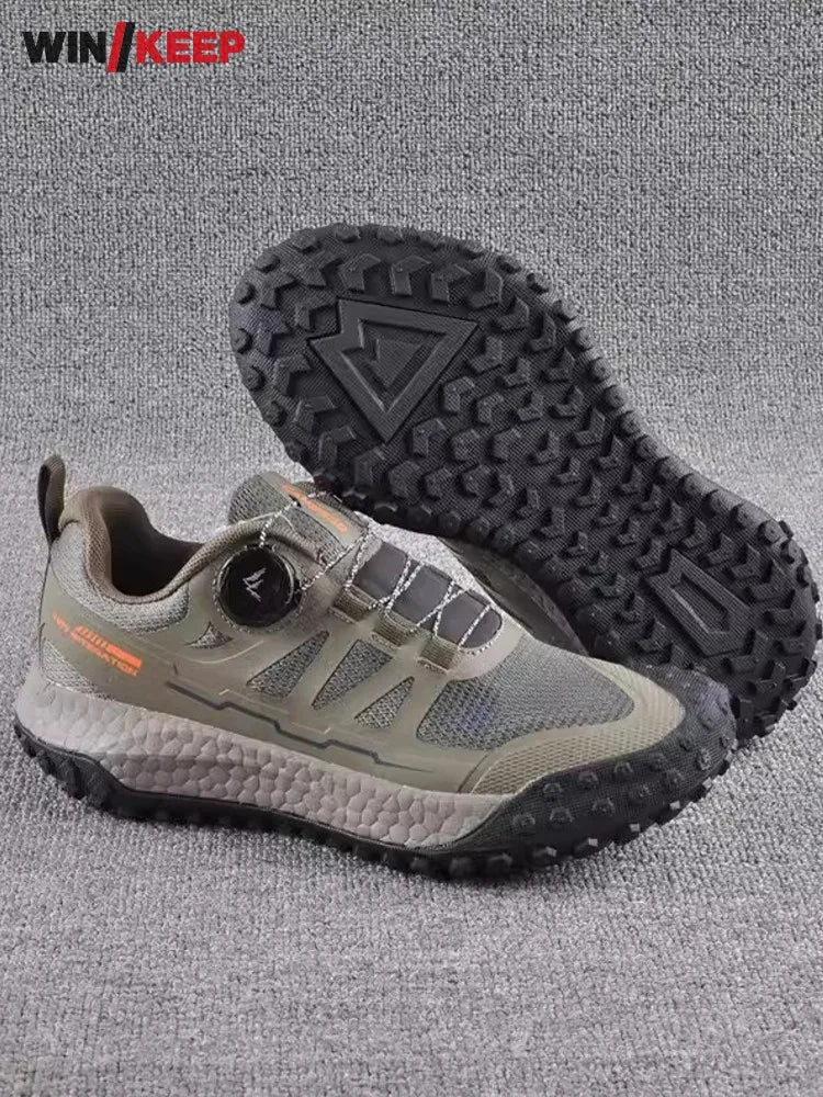 Summer Mens Breathable Mesh Hiking Shoes Antiskid Platform Sneakers Wear Resistant Outdoor Sports Mountaineering Camping Shoes