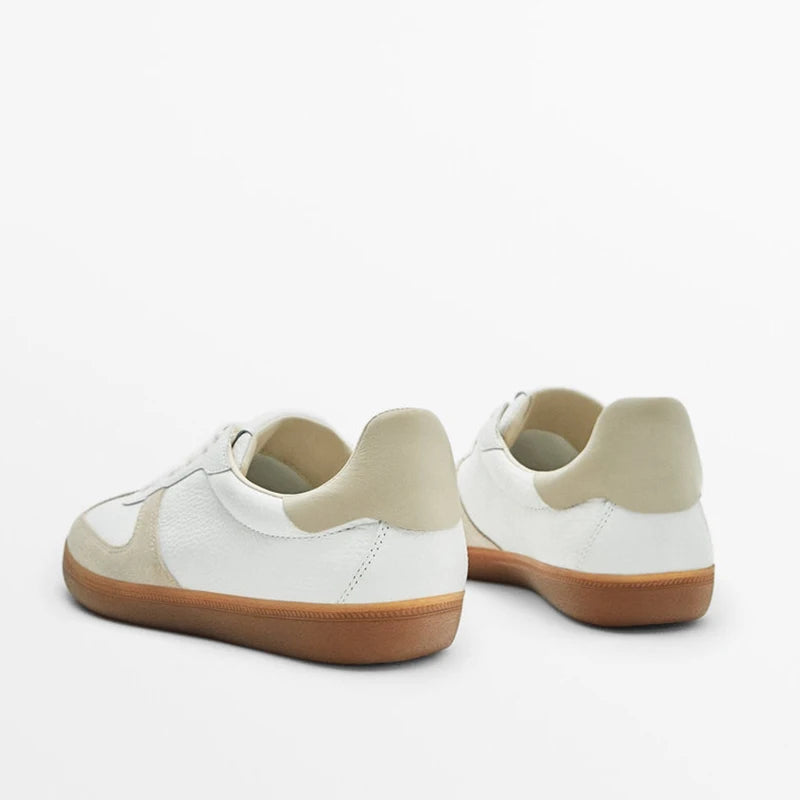 LINJER STRICKLIN Platform Sneakers Woman Summer Genuine Leather Casual Fashion Ladies Chunky Sole Mixed Color Vulcanized Shoes