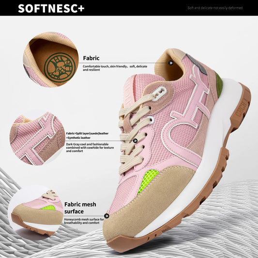 Classic Casual Sneakers Balance Shoes Technology Niche Design Fashionable Pink\White