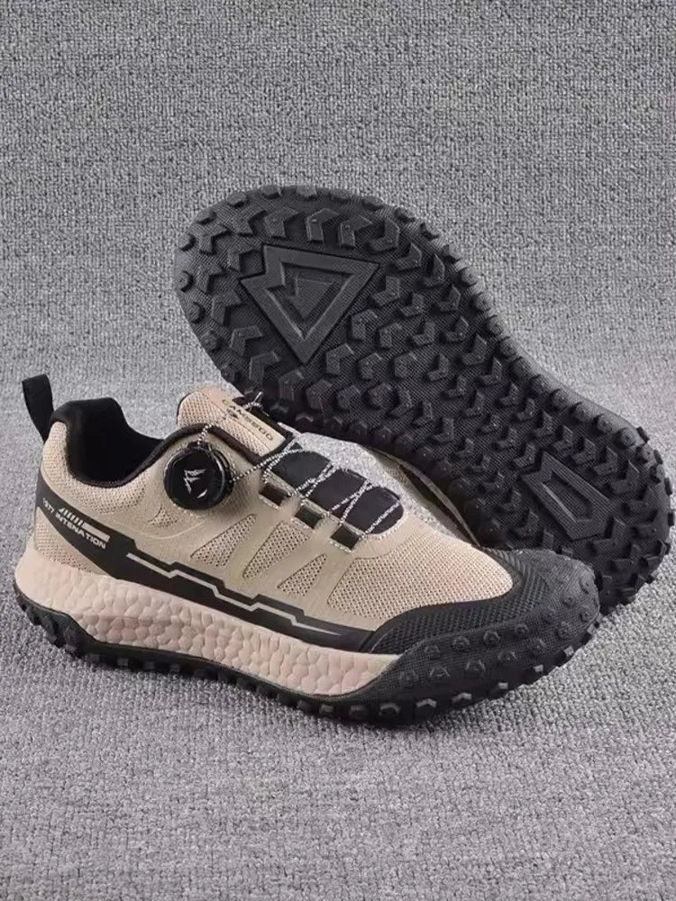 Summer Mens Breathable Mesh Hiking Shoes Antiskid Platform Sneakers Wear Resistant Outdoor Sports Mountaineering Camping Shoes