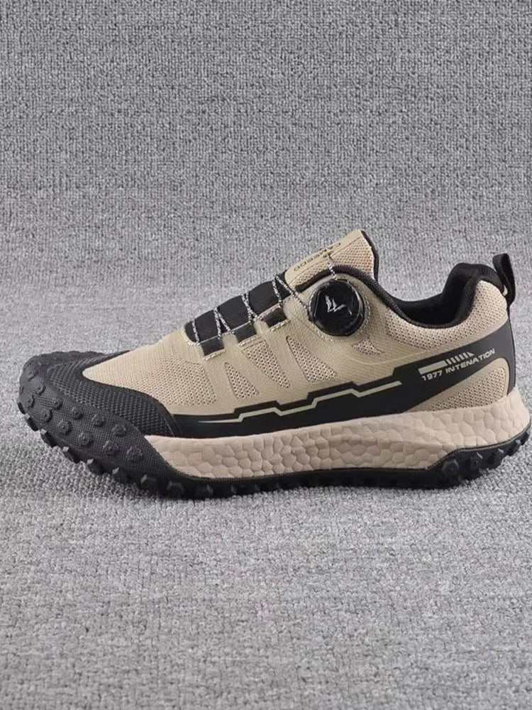 Summer Mens Breathable Mesh Hiking Shoes Antiskid Platform Sneakers Wear Resistant Outdoor Sports Mountaineering Camping Shoes