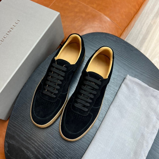 New B men's cow suede fabric stitching soft and comfortable sneakers fashion lace-up casual shoes business shoes