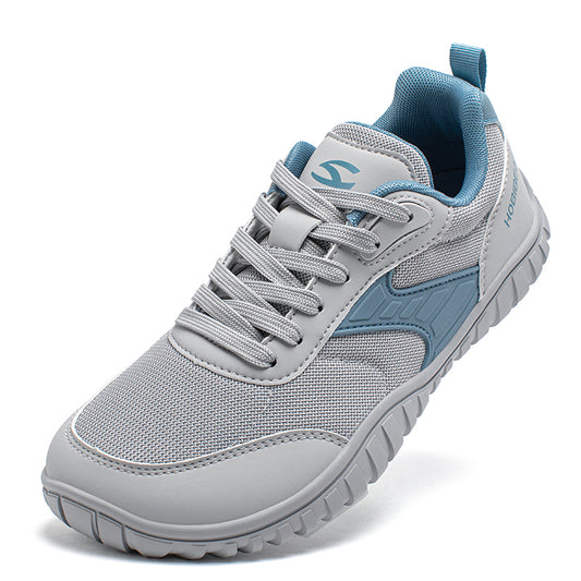 Minimalist Wide Toe Shoes Mens Womens Artificial Leather Running Sneakers Lace Up Lightweight Breathable Walking Shoes